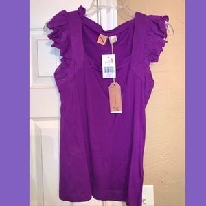 French Connection Denim Purple SS NWT Tee